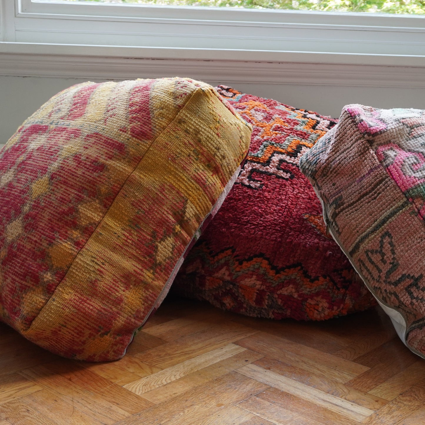 MP1026 Handwoven Moroccan Pouf – Funky Kaleidoscope