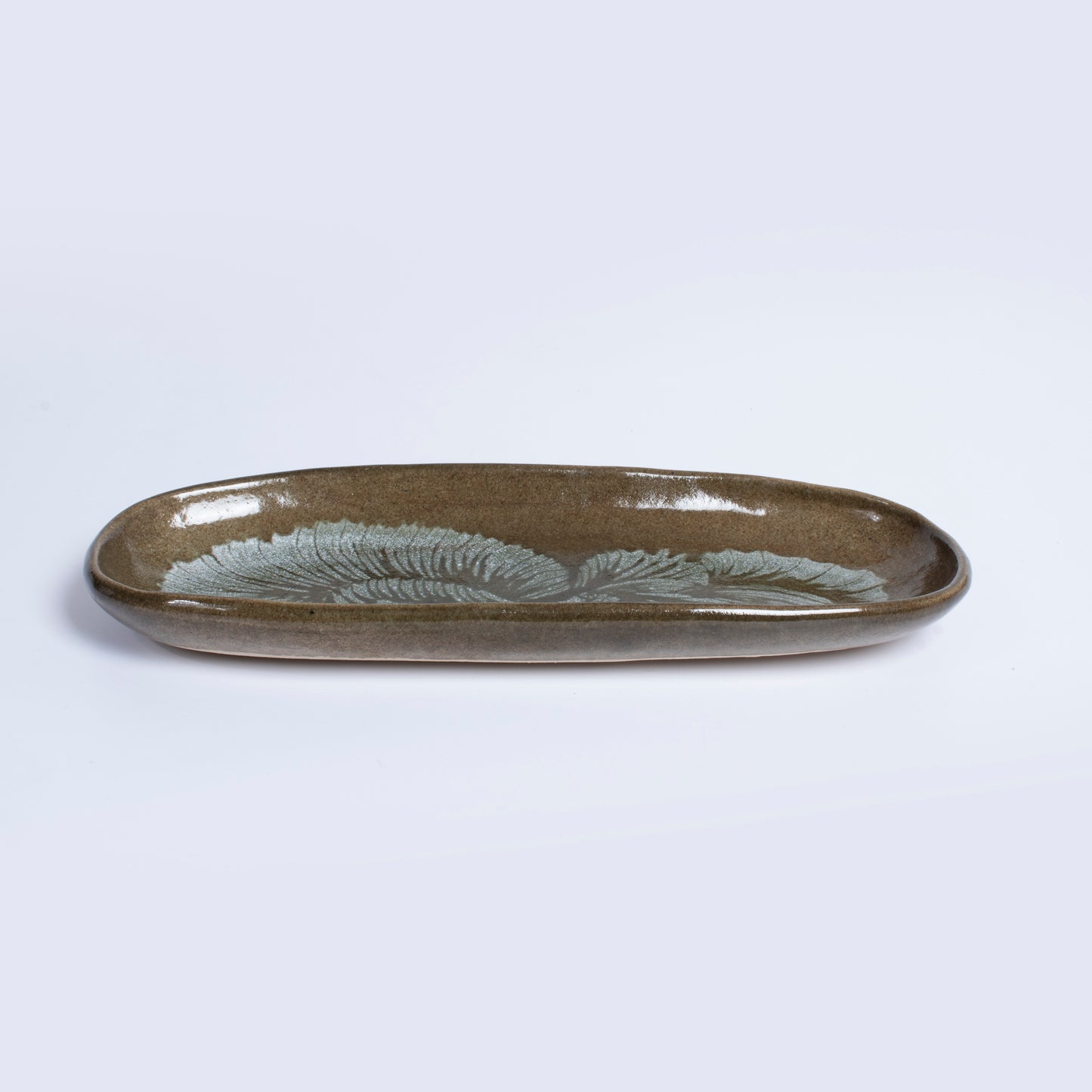 Botanical Ceramic Tray by Gerry Unsworth | Signed Studio Pottery