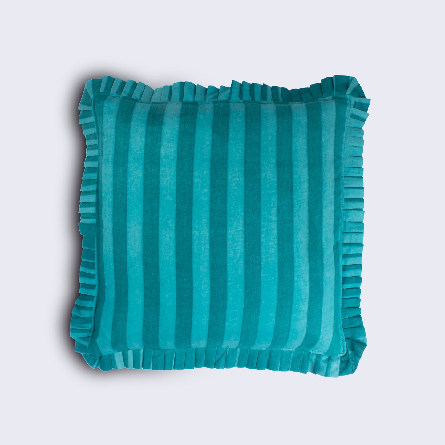 It's Friller Teal & Blue Striped Cushion | Handmade Indian Block Print Cushion