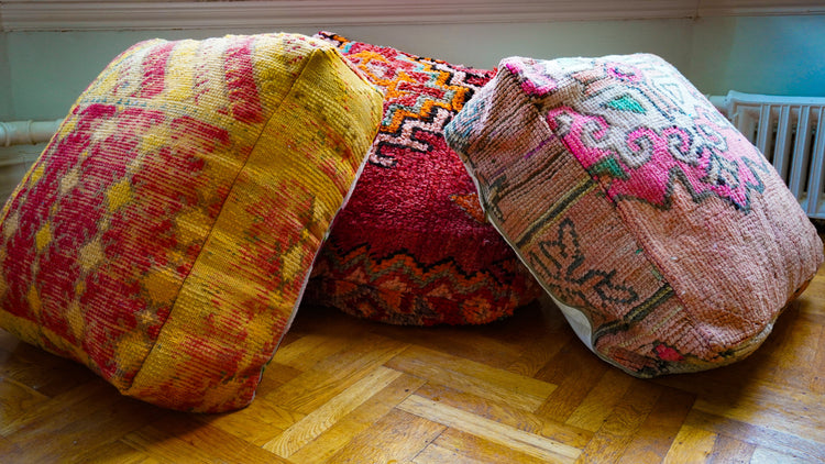 Moroccan Carpet Poufs