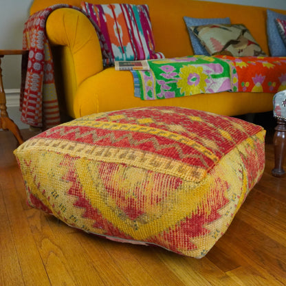 MP1048 Handwoven Moroccan Pouf – Vibrantly Enlivening
