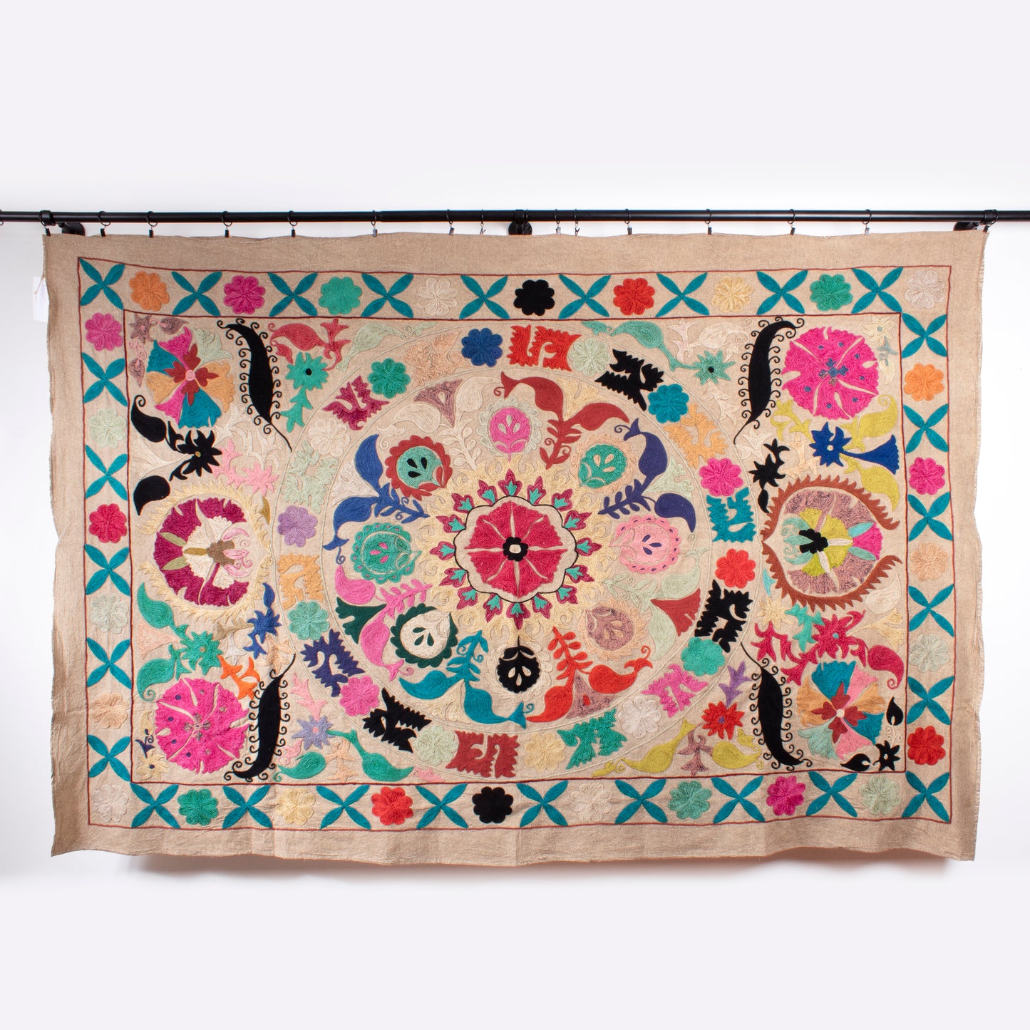 Vintage Hand Embroidered Linen Suzani - Sheer Joy