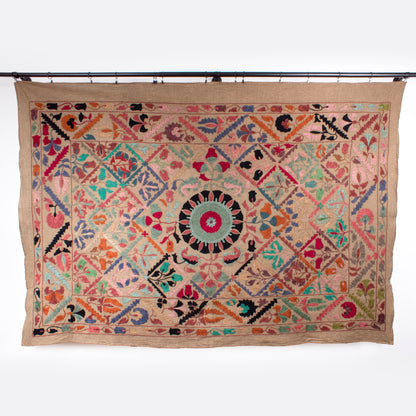 Vintage Hand Embroidered Linen Suzani - The Tudor