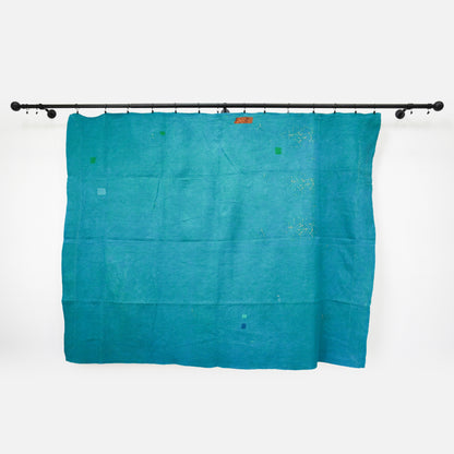 IK1010: Hand-Crafted Vintage Kantha Quilt – Verdant Garden & Vibrant Reverse
