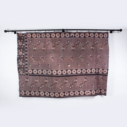 IK1016: Hand-Crafted Vintage Kantha Quilt – Earthy Mulberry & Cerise Floral