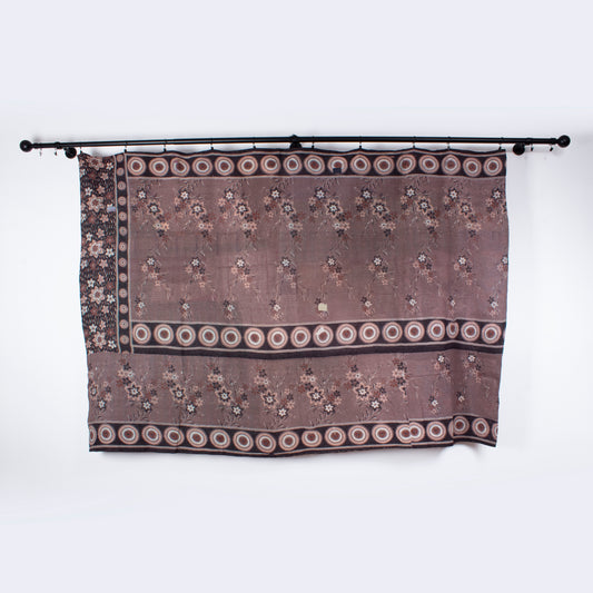 IK1016: Hand-Crafted Vintage Kantha Quilt – Earthy Mulberry & Cerise Floral