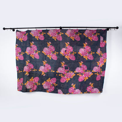 IK1016: Hand-Crafted Vintage Kantha Quilt – Earthy Mulberry & Cerise Floral