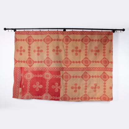 IK1019: Hand-Crafted Vintage Kantha Quilt – Jaipur Sunset & Tempered Pink