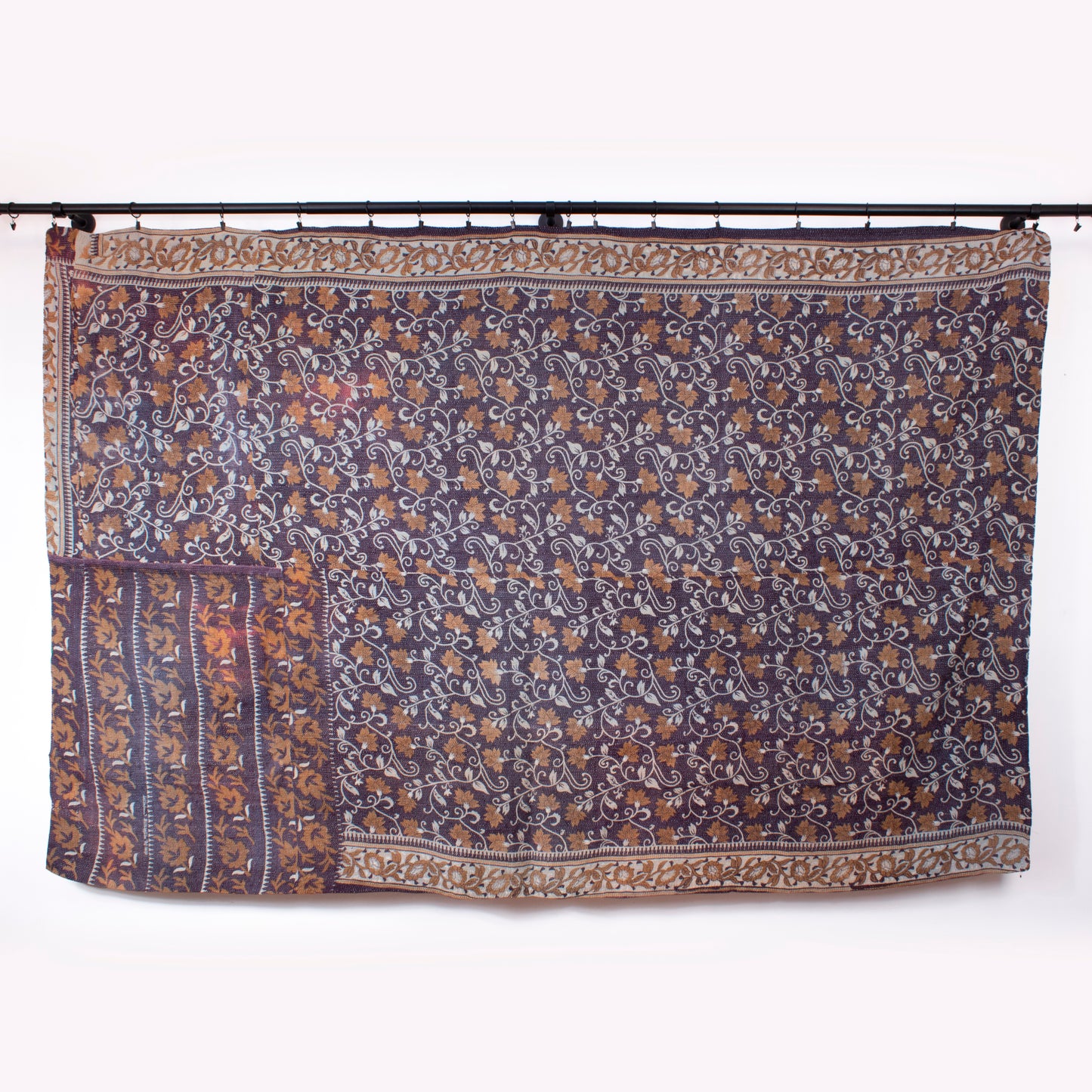 Handcrafted Vintage Kantha Quilt – Botanical