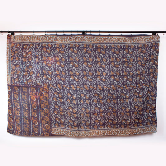 Handcrafted Vintage Kantha Quilt – Botanical