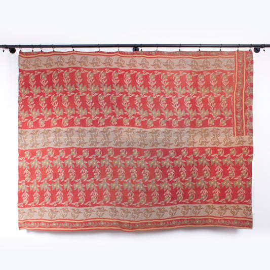 Handcrafted Vintage Kantha Quilt – Free Flow Foliage