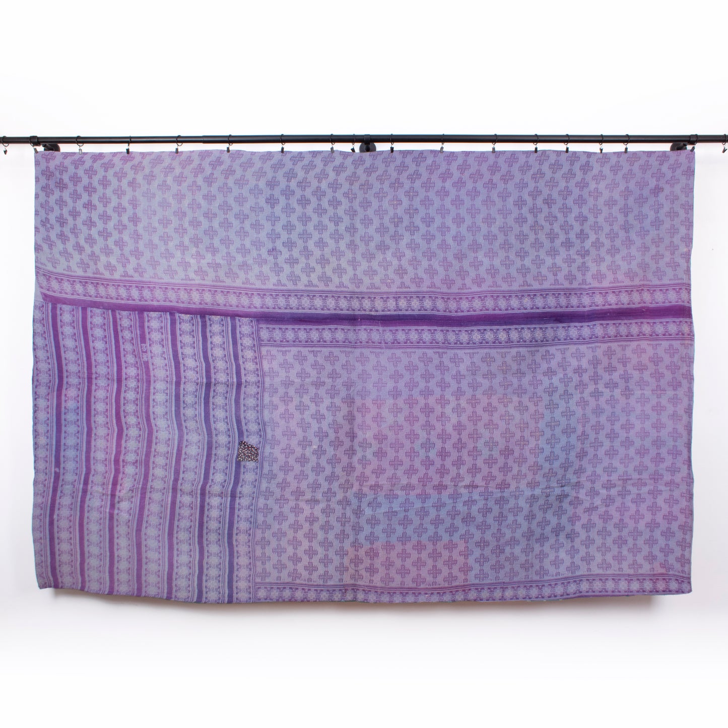 Handcrafted Vintage Kantha Quilt – Purple Aqua Ocean Haze