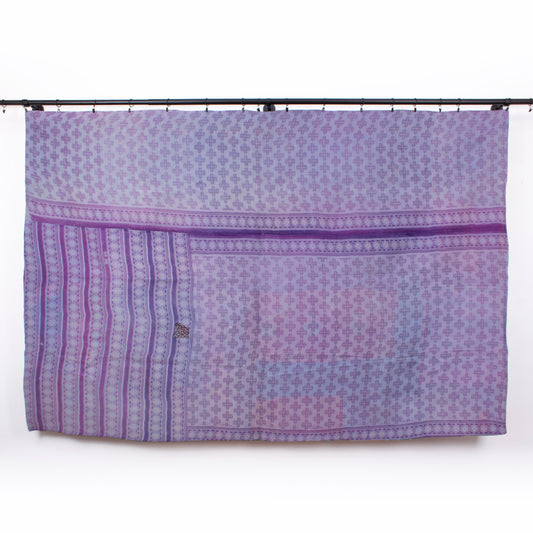 Handcrafted Vintage Kantha Quilt – Purple Aqua Ocean Haze