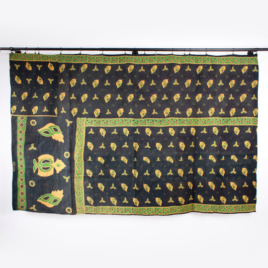 Handcrafted Vintage Kantha Quilt – Back to Black
