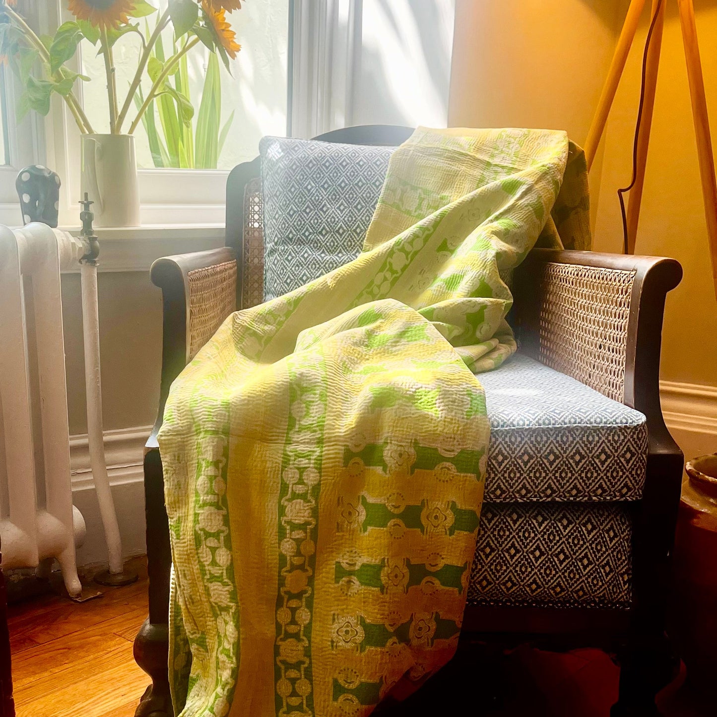Handcrafted Vintage Kantha Quilt – Fired Earth