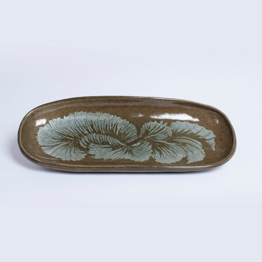 Botanical Ceramic Tray by Gerry Unsworth | Signed Studio Pottery