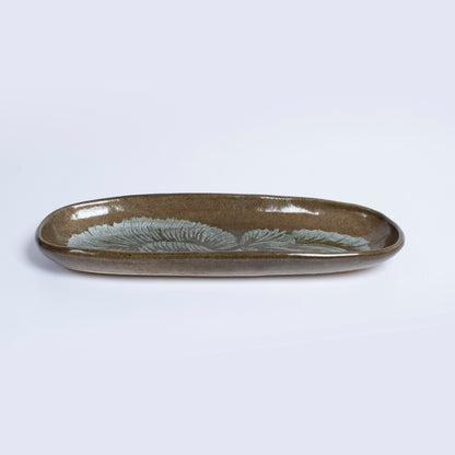 Botanical Ceramic Tray by Gerry Unsworth | Signed Studio Pottery