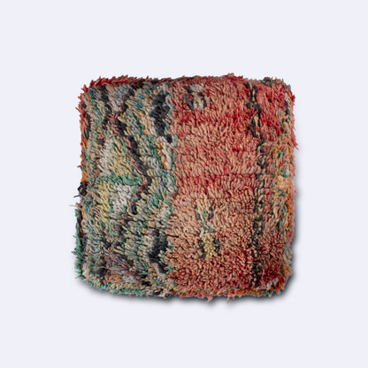 MP1037- Handwoven Moroccan Shaggy Pouf – Super Shaggy Sensation
