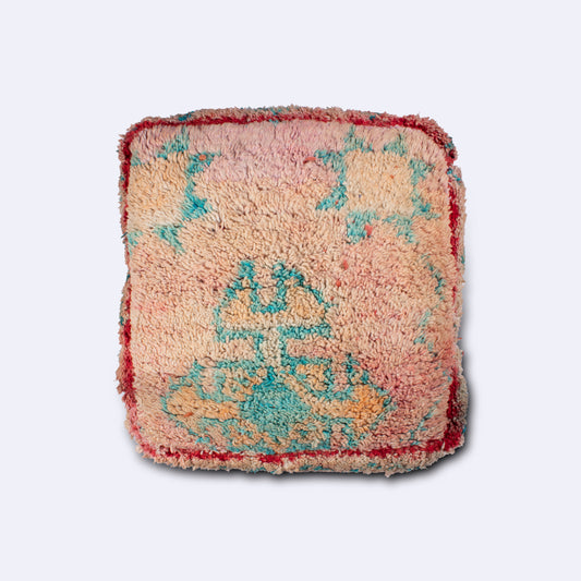 MP1039 Handwoven Moroccan Shaggy Pouf – Quiet Confidence