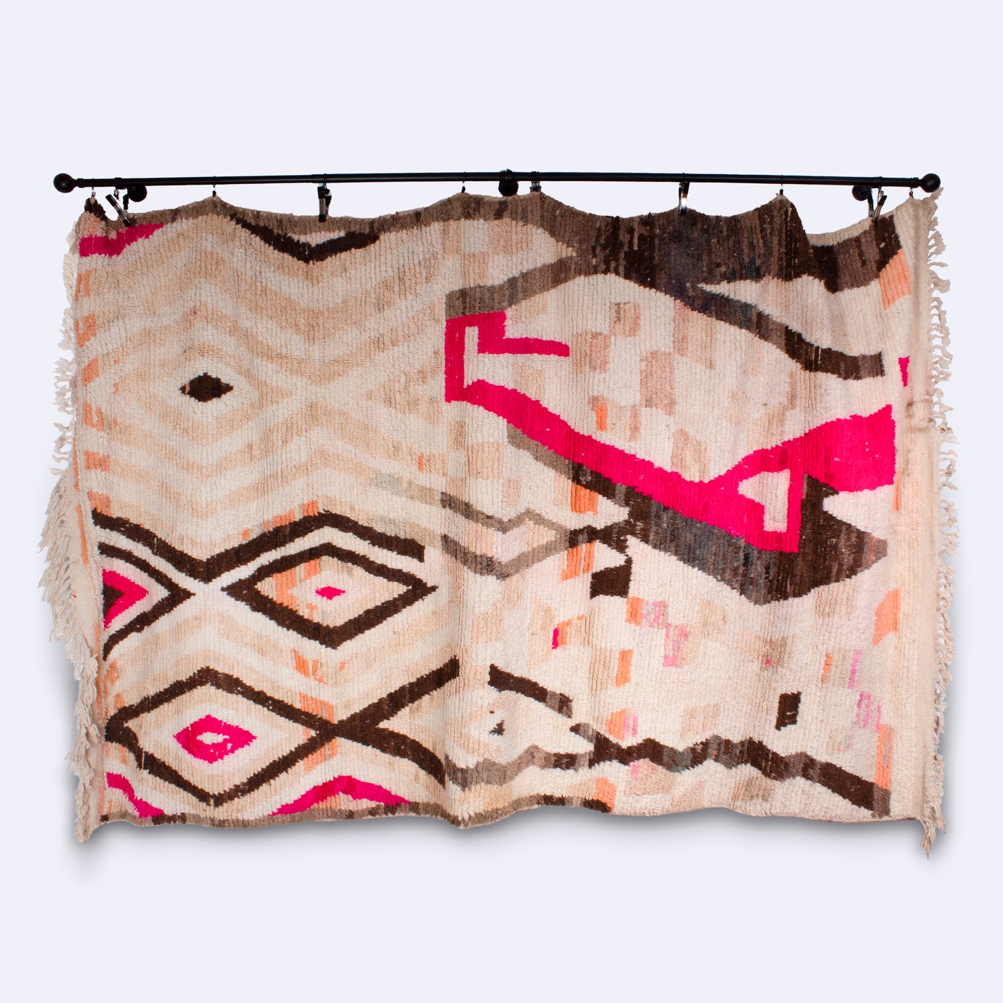 MR201: Hand-Woven Moroccan Rug – Dramatic Tribal Contrast