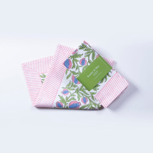 Perfectly Pomegranate Hand Block-Printed Napkins – Multi