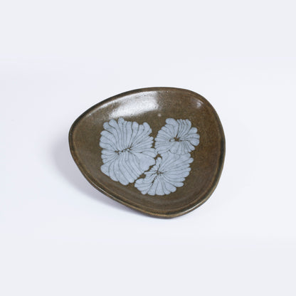 Botanical Ceramic Dish by Gerry Unsworth | Signed Studio Pottery