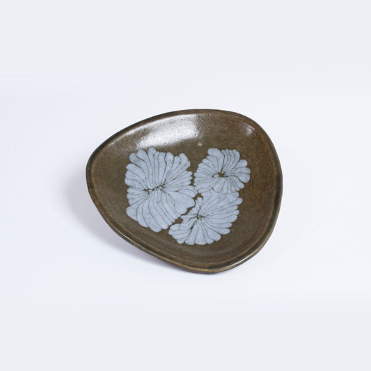 Botanical Ceramic Dish by Gerry Unsworth | Signed Studio Pottery