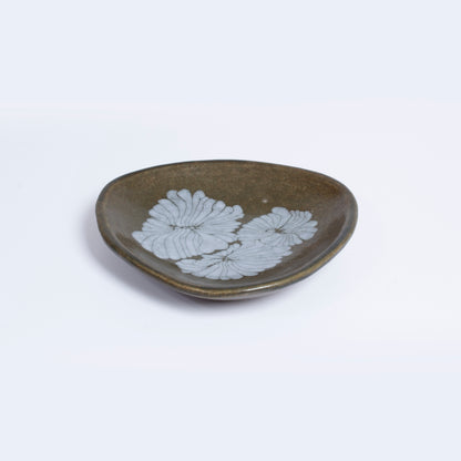 Botanical Ceramic Dish by Gerry Unsworth | Signed Studio Pottery