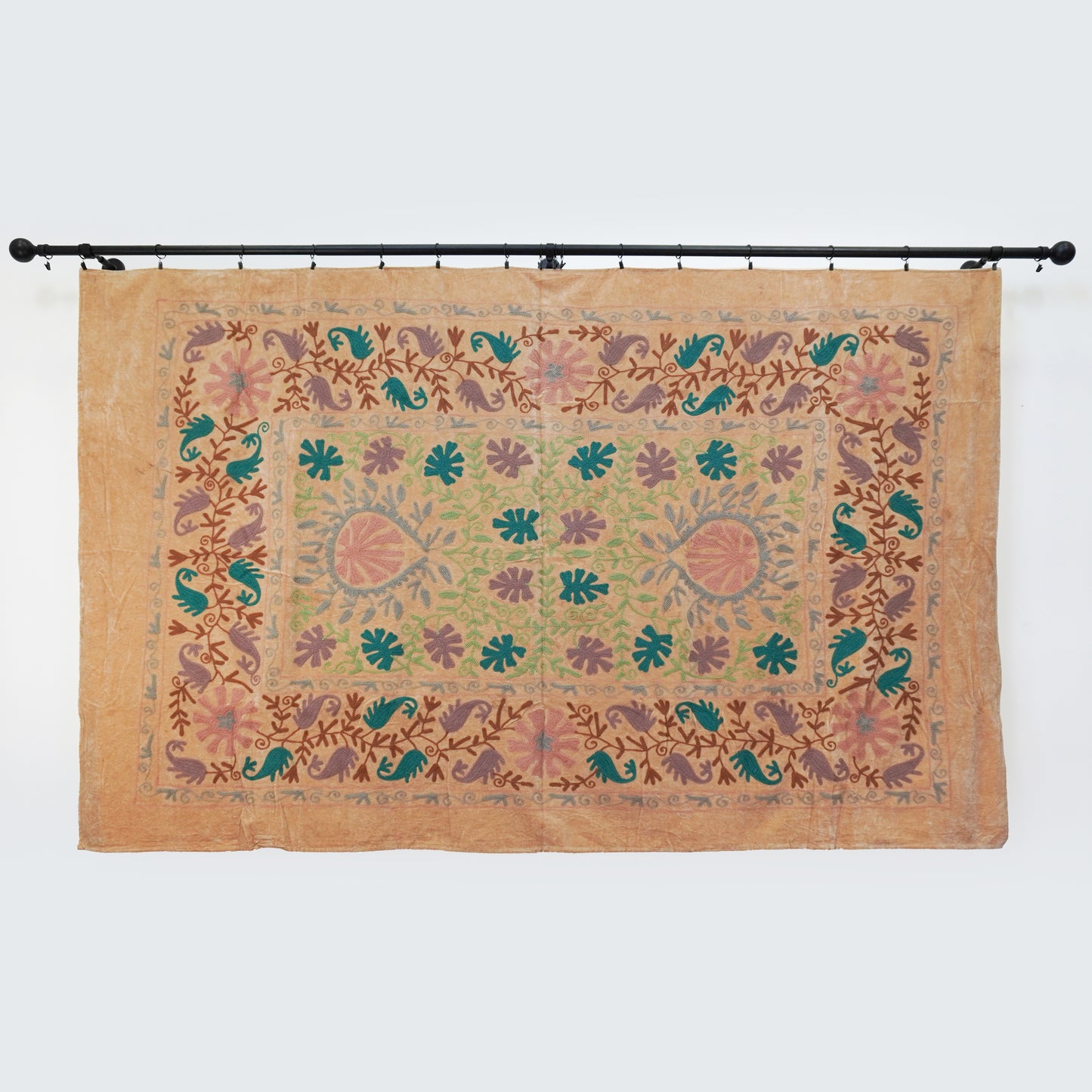 VS1005: Hand-Embroidered Velvet Suzani – Quietly Confident Palette